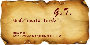 Grünvald Teréz névjegykártya